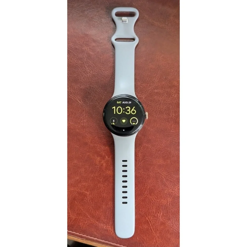 Google Pixel 3 Watch 41mm Champagne Gold Stainless Steel Case with Hazel Band